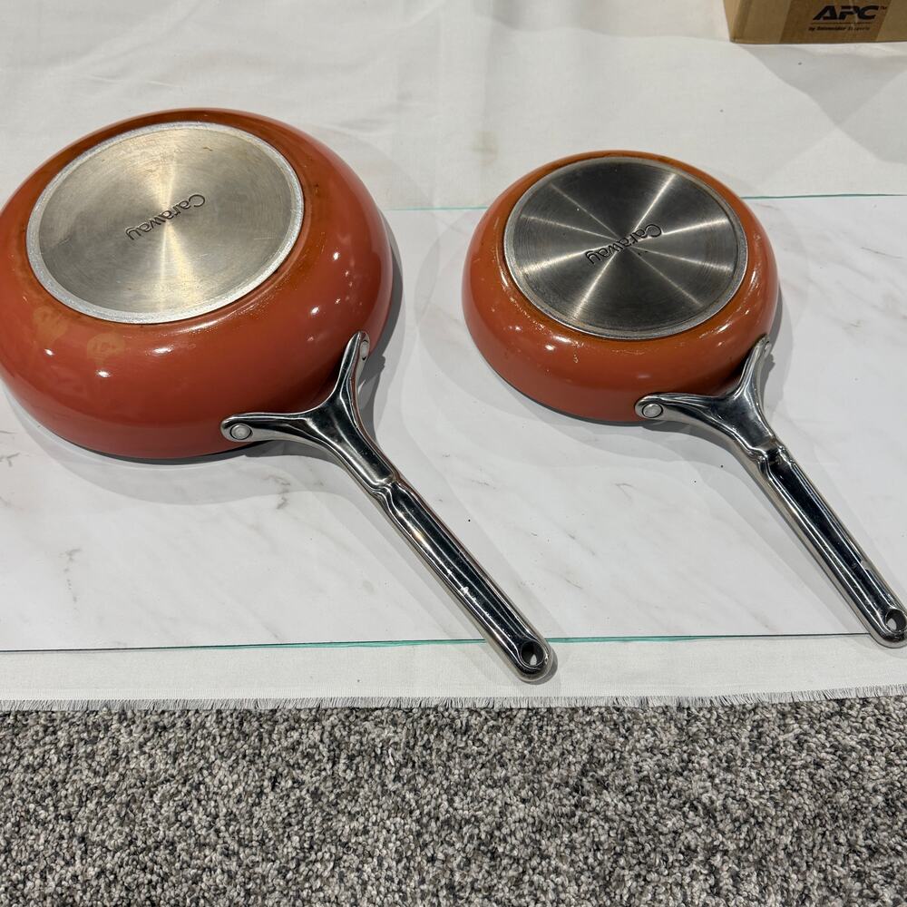 2 Pieces - Caraway Mini 8’’ and 10.5” Non-Stick Ceramic Fry Pans - Perracotta